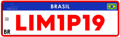 Placa no Padrão Mercosul para Veículos Comerciais.
