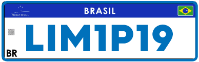 Placa no Padrão Mercosul para Veículos Oficiais.
