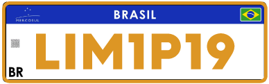 Placa no Padrão Mercosul para Veículos Diplomáticos.